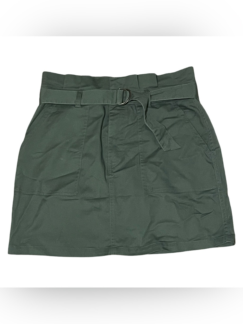 Volcom High-Rise Green Utility Mini Skirt with D-Ring Belt